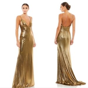 MAC DUGGAL METALLIC COLUMN GOWN